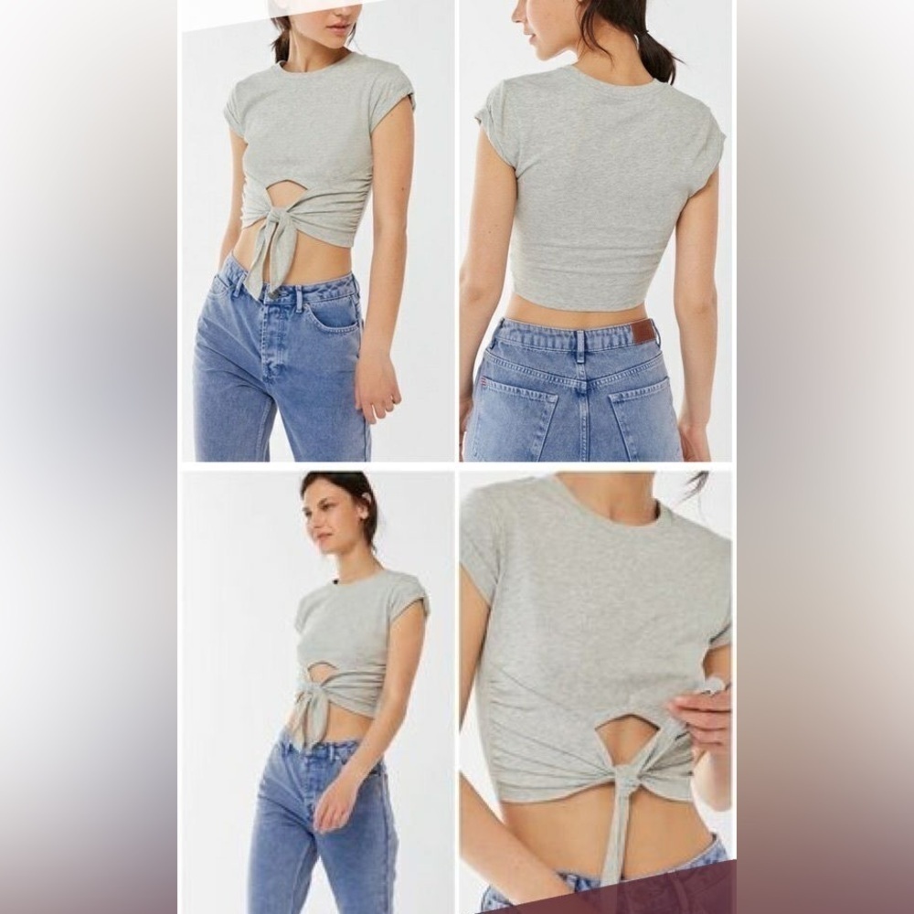 Urban Outfitters Sonya Tie-Front Cropped Tee